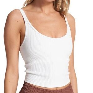 Vuori Rib Crop Tank | White | Size S